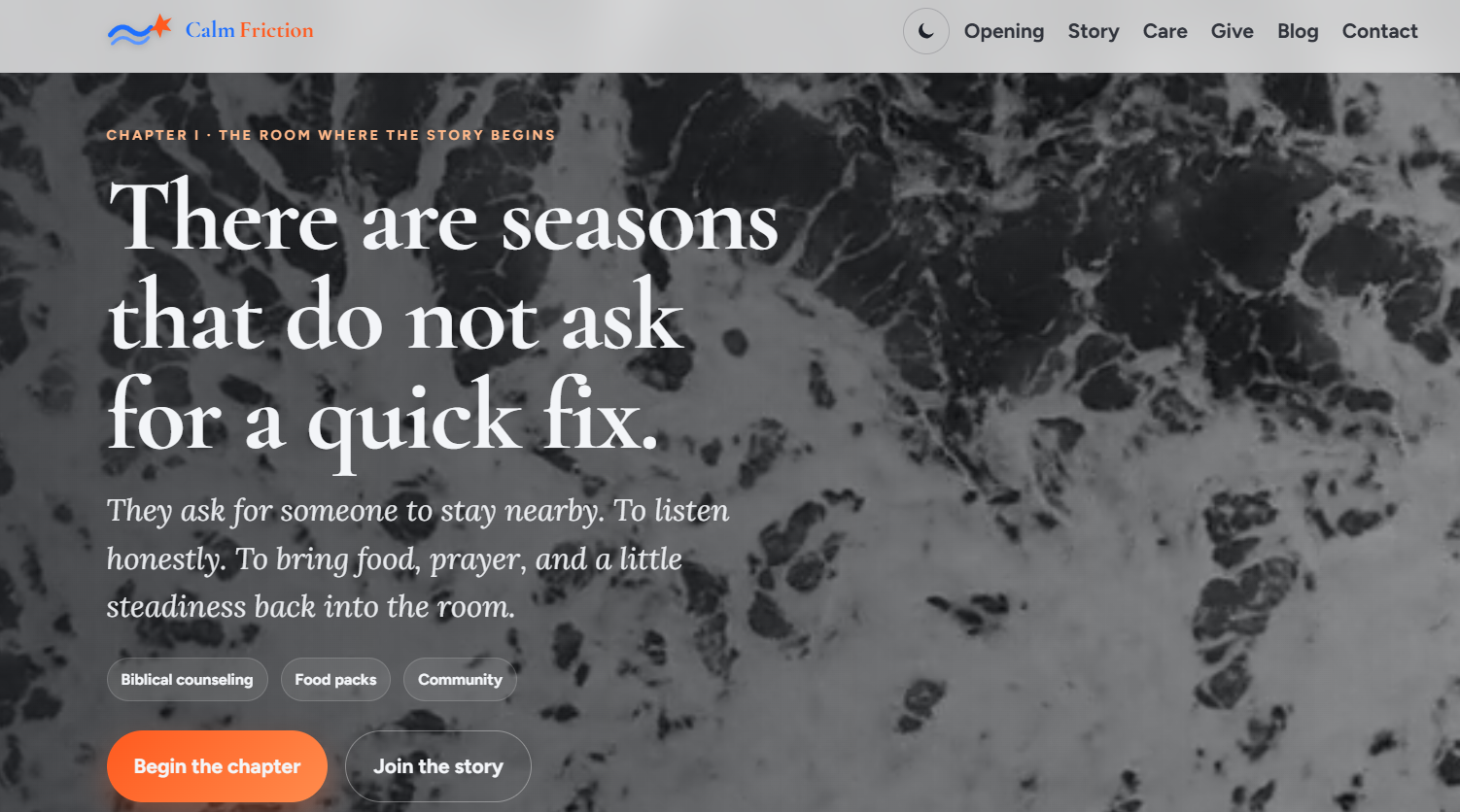 Calm Friction website