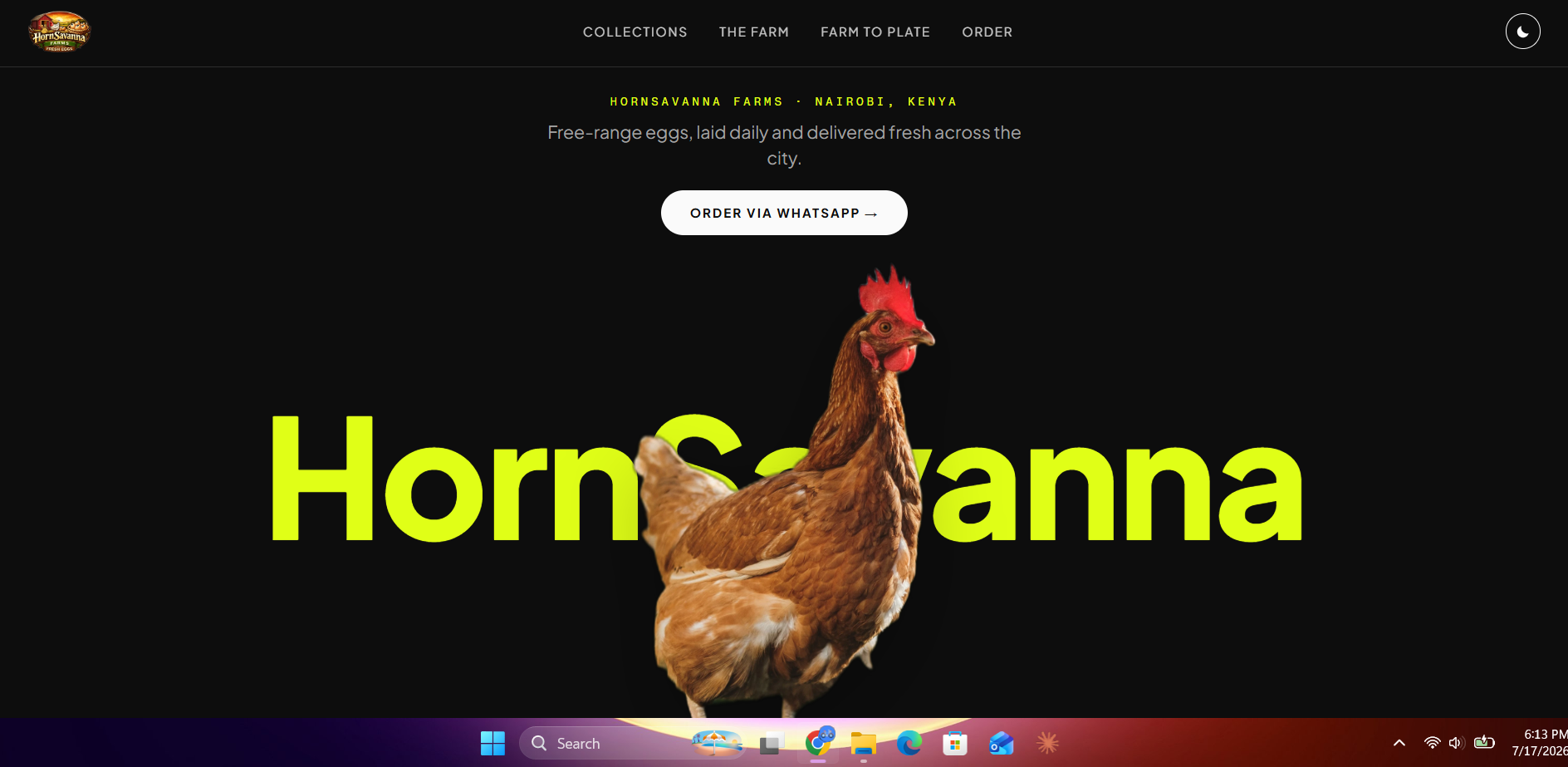 Horn Savanna Farm website